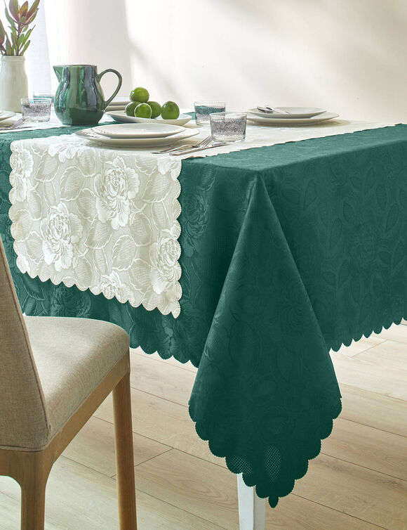 Nappe jacquard damassé (vert bouteille) Nappe jacquard damassé (vert bouteille)